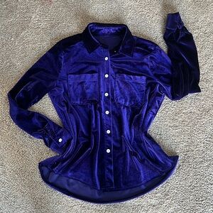 Vibrant Velvet Vibes Stretchy Blouse, Size Small/Medium